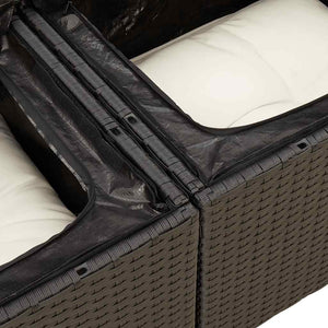 vidaXL Salon de jardin 6 pcs avec coussins Noir Résine tressée