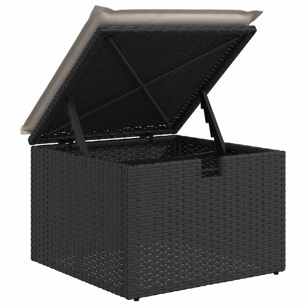 vidaXL Salon de jardin 6 pcs avec coussins Noir Résine tressée