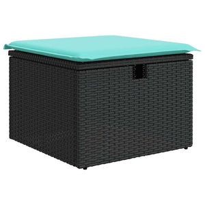 vidaXL Salon de jardin 6 pcs avec coussins Noir Résine tressée