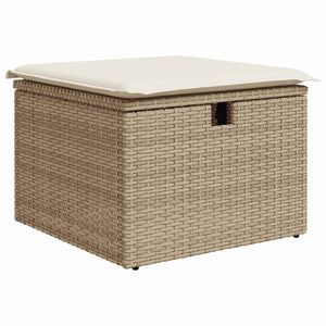 vidaXL Salon de jardin 6 pcs avec coussins beige résine tressée