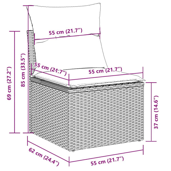vidaXL Salon de jardin 6 pcs avec coussins beige résine tressée