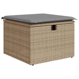vidaXL Salon de jardin 6 pcs avec coussins beige résine tressée