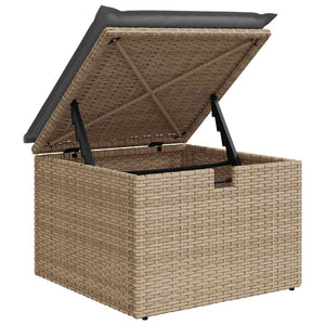vidaXL Salon de jardin 6 pcs avec coussins beige résine tressée