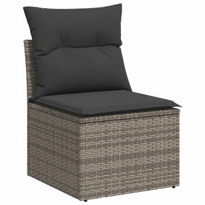 vidaXL Salon de jardin 6 pcs avec coussins Gris Résine tressée