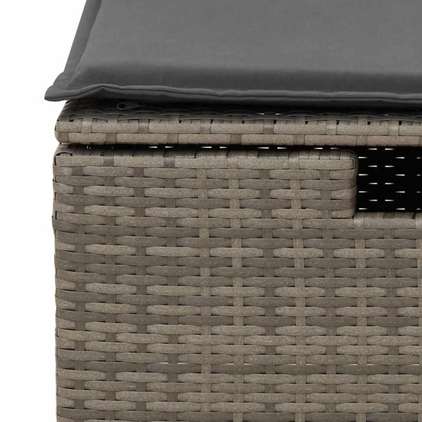 vidaXL Salon de jardin 6 pcs avec coussins Gris Résine tressée