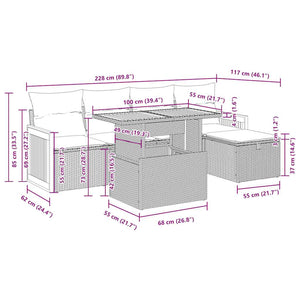vidaXL Salon de jardin 6 pcs avec coussins Gris Résine tressée