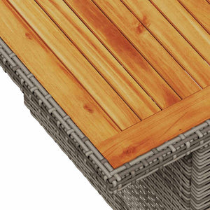 6-tlg. Garten Sofagarnitur Grau Poly Rattan Akazie
