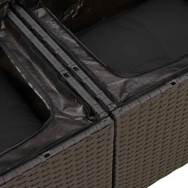 8-teilige Garten Sofagarnitur Schwarz Poly Rattan