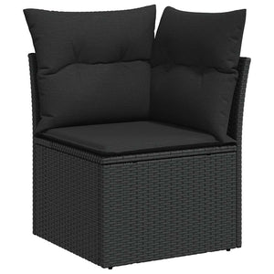 8-teilige Garten Sofagarnitur Schwarz Poly Rattan