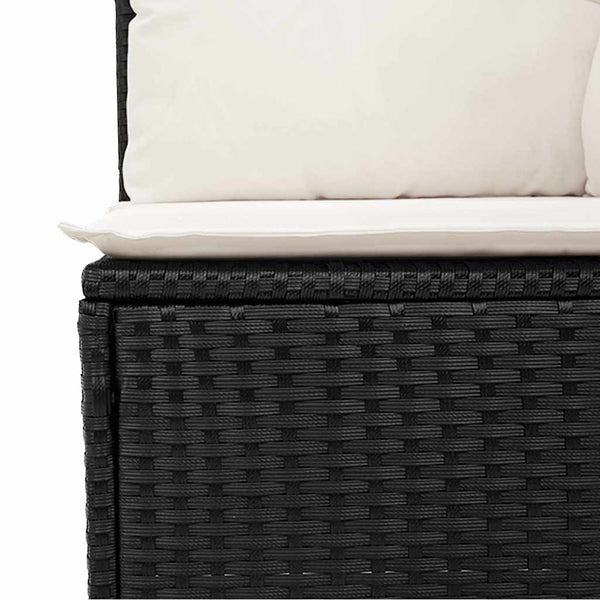 8-teilige Garten Sofagarnitur Schwarz Poly Rattan