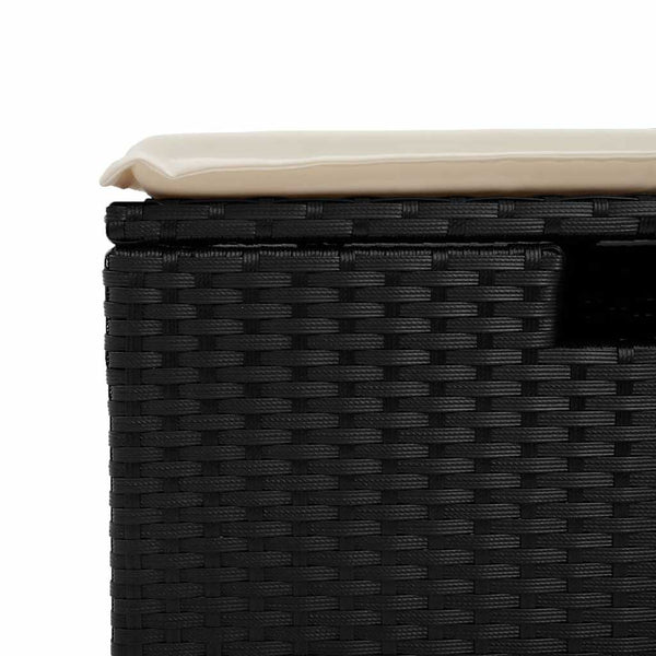 8-teilige Garten Sofagarnitur Schwarz Poly Rattan