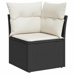 8-teilige Garten Sofagarnitur Schwarz Poly Rattan