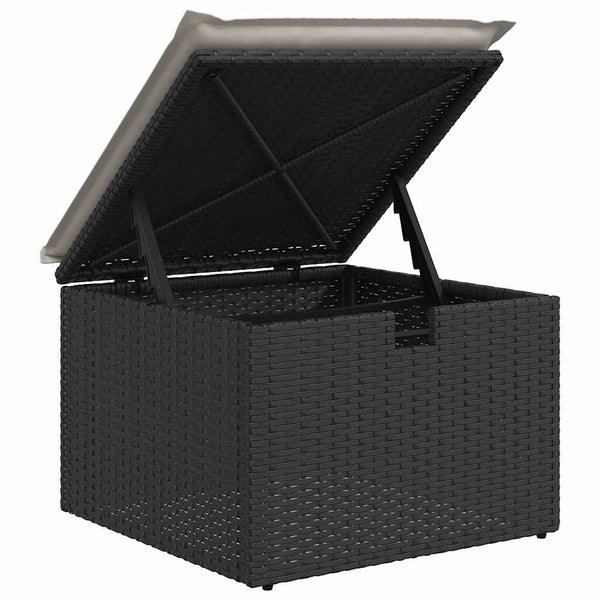 8-teilige Garten Sofagarnitur Schwarz Poly Rattan