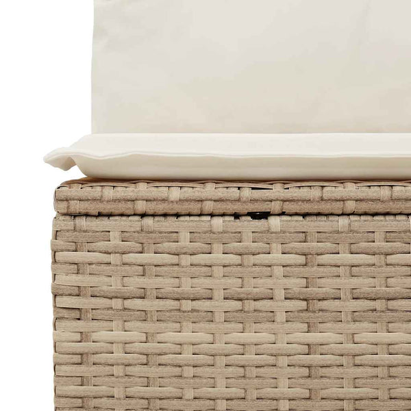 8-teilige Garten Sofagarnitur Beige Poly Rattan