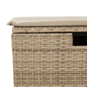 8-teilige Garten Sofagarnitur Beige Poly Rattan