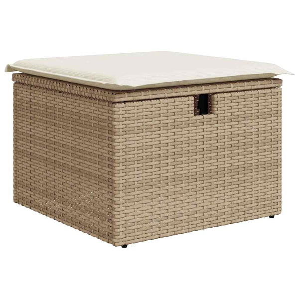 8-teilige Garten Sofagarnitur Beige Poly Rattan