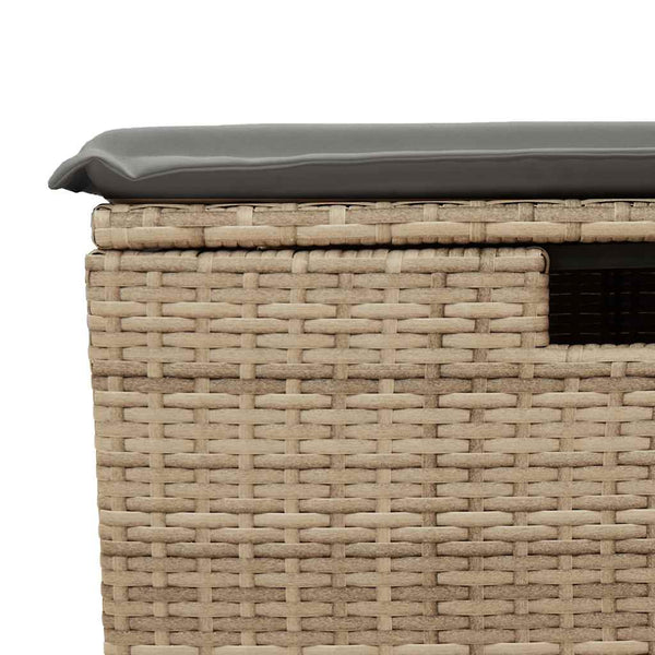 8-teilige Garten Sofagarnitur Beige Poly Rattan