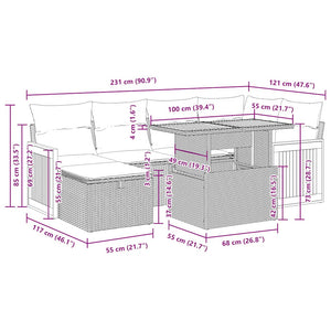 vidaXL Salon de jardin 8 pcs avec coussins Gris Résine tressée