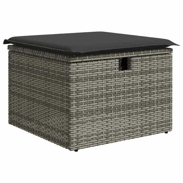 vidaXL Salon de jardin 8 pcs avec coussins Gris Résine tressée