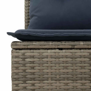 vidaXL Ensemble de canapés de jardin 7 pcs avec coussins Gris Résine tressée
