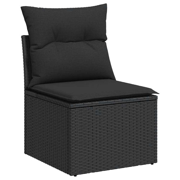 5-tlg. Garten-Sofagarnitur Schwarz Poly Rattan