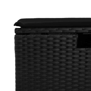 5-tlg. Garten-Sofagarnitur Schwarz Poly Rattan