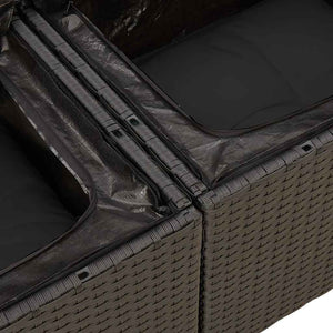 5-tlg. Garten-Sofagarnitur Schwarz Poly Rattan