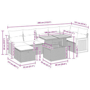 5-tlg. Garten-Sofagarnitur Schwarz Poly Rattan