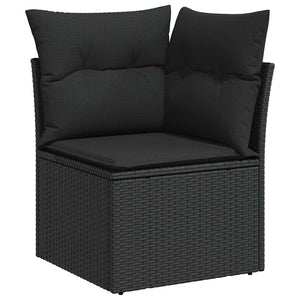 5-tlg. Garten-Sofagarnitur Schwarz Poly Rattan