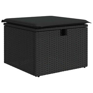 5-tlg. Garten-Sofagarnitur Schwarz Poly Rattan
