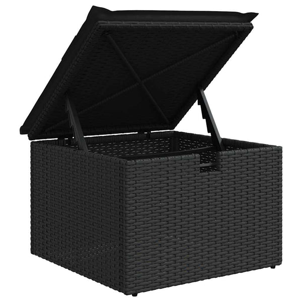 5-tlg. Garten-Sofagarnitur Schwarz Poly Rattan