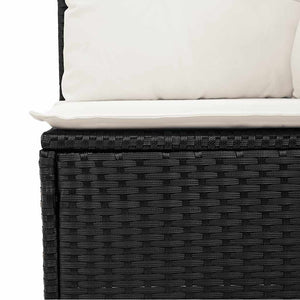 5-tlg. Garten-Sofagarnitur Schwarz Poly Rattan
