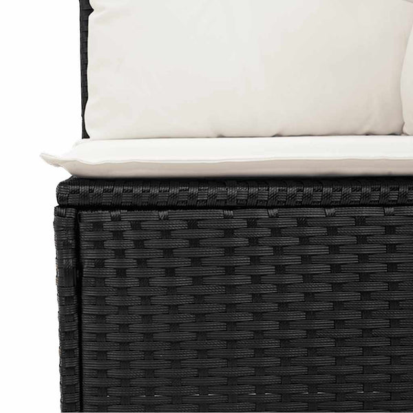 5-tlg. Garten-Sofagarnitur Schwarz Poly Rattan