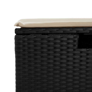 5-tlg. Garten-Sofagarnitur Schwarz Poly Rattan