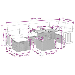 5-tlg. Garten-Sofagarnitur Schwarz Poly Rattan