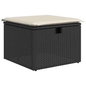 5-tlg. Garten-Sofagarnitur Schwarz Poly Rattan