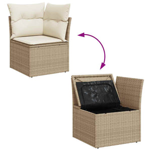 5-tlg. Beige Garten Sofagarnitur mit Kissen