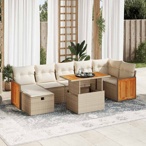 5-tlg. Beige Garten Sofagarnitur mit Kissen