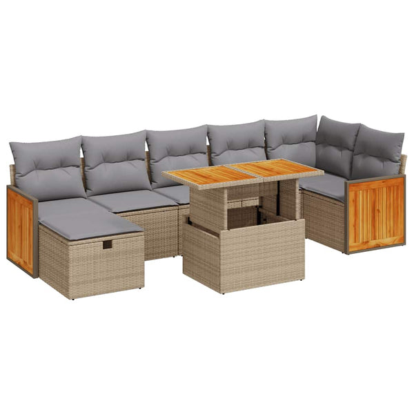 5-tlg. Beige Garten Sofagarnitur mit Kissen