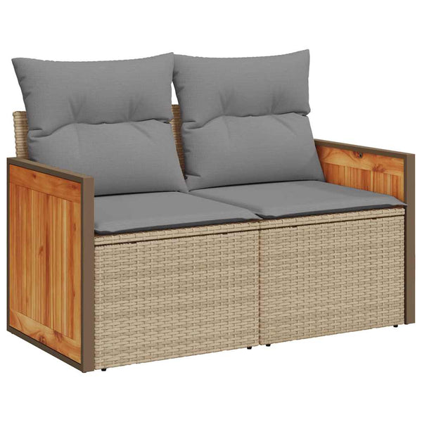 5-tlg. Beige Garten Sofagarnitur mit Kissen