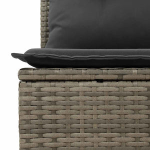 vidaXL Salon de jardin 5 pcs avec coussins résine tressée gris