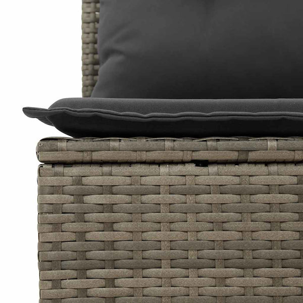 vidaXL Salon de jardin 5 pcs avec coussins résine tressée gris