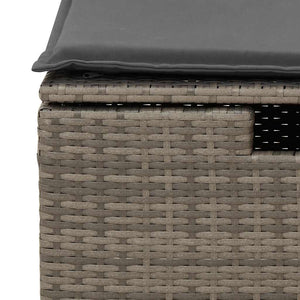 vidaXL Salon de jardin 5 pcs avec coussins résine tressée gris