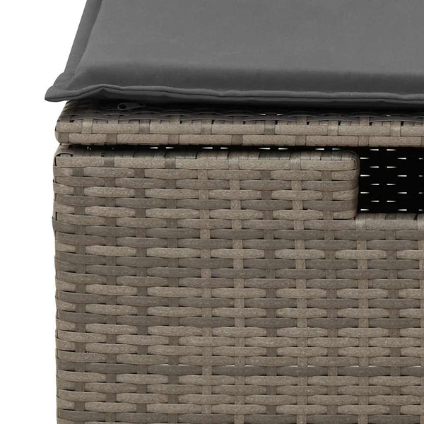 vidaXL Salon de jardin 5 pcs avec coussins résine tressée gris