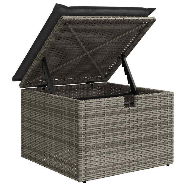 vidaXL Salon de jardin 5 pcs avec coussins résine tressée gris