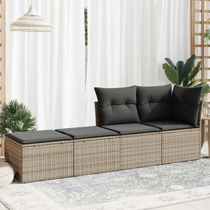 2-tlg. Garten Sofagarnitur Grau Poly Rattan