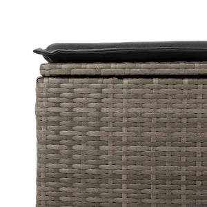2-tlg. Garten Sofagarnitur Grau Poly Rattan