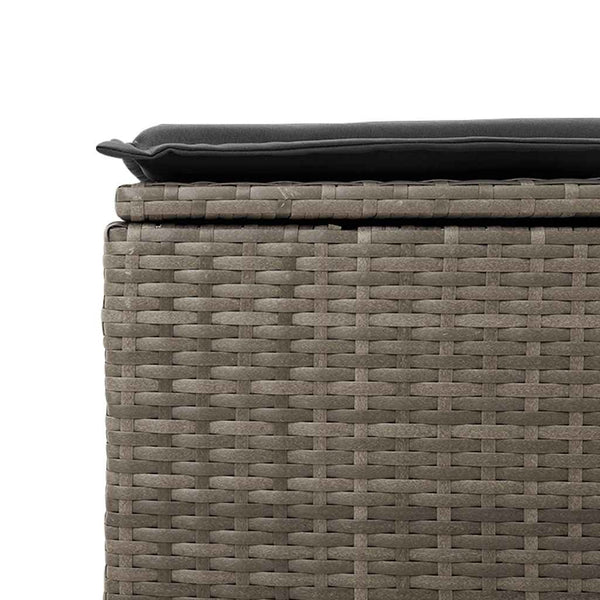 2-tlg. Garten Sofagarnitur Grau Poly Rattan