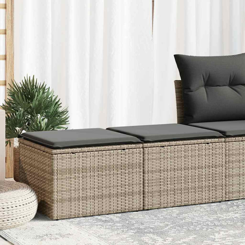 2-tlg. Garten Sofagarnitur Grau Poly Rattan