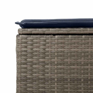 2-tlg. Garten Sofagarnitur Grau Poly Rattan